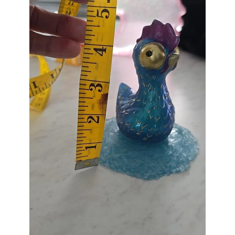 Handmade Resin Chicken On Nest Blue Decoration Gift Paperweight 725